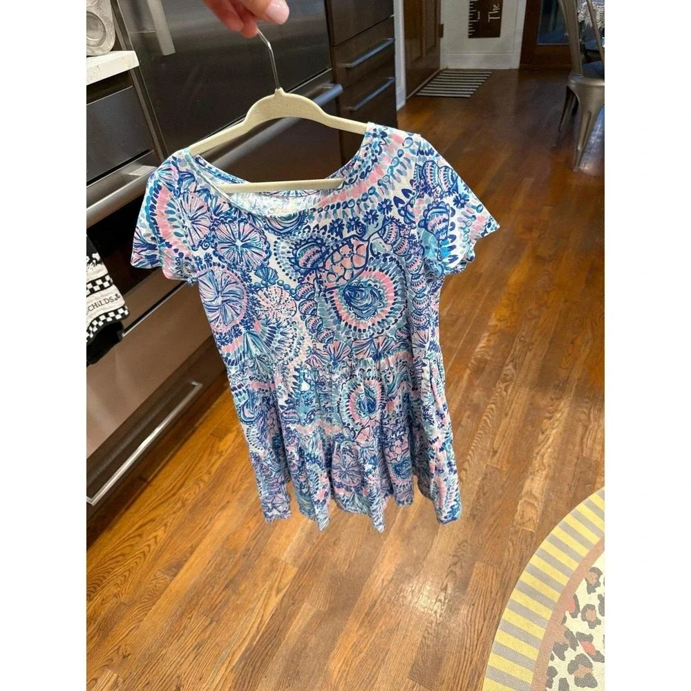 Lilly‎ Pulitzer girls' Geanna short-sleeve dress ocean girls 6-7
